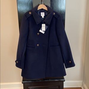 Gaps girls navy wool pea coat, size L
